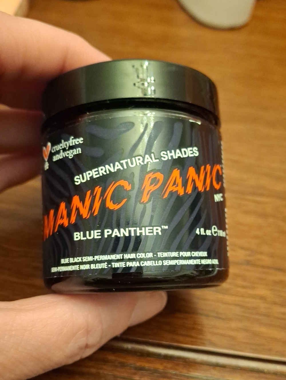 Maniac Panic Blue Black Panther 118ml Semi Permanant Hair Color New Sealed